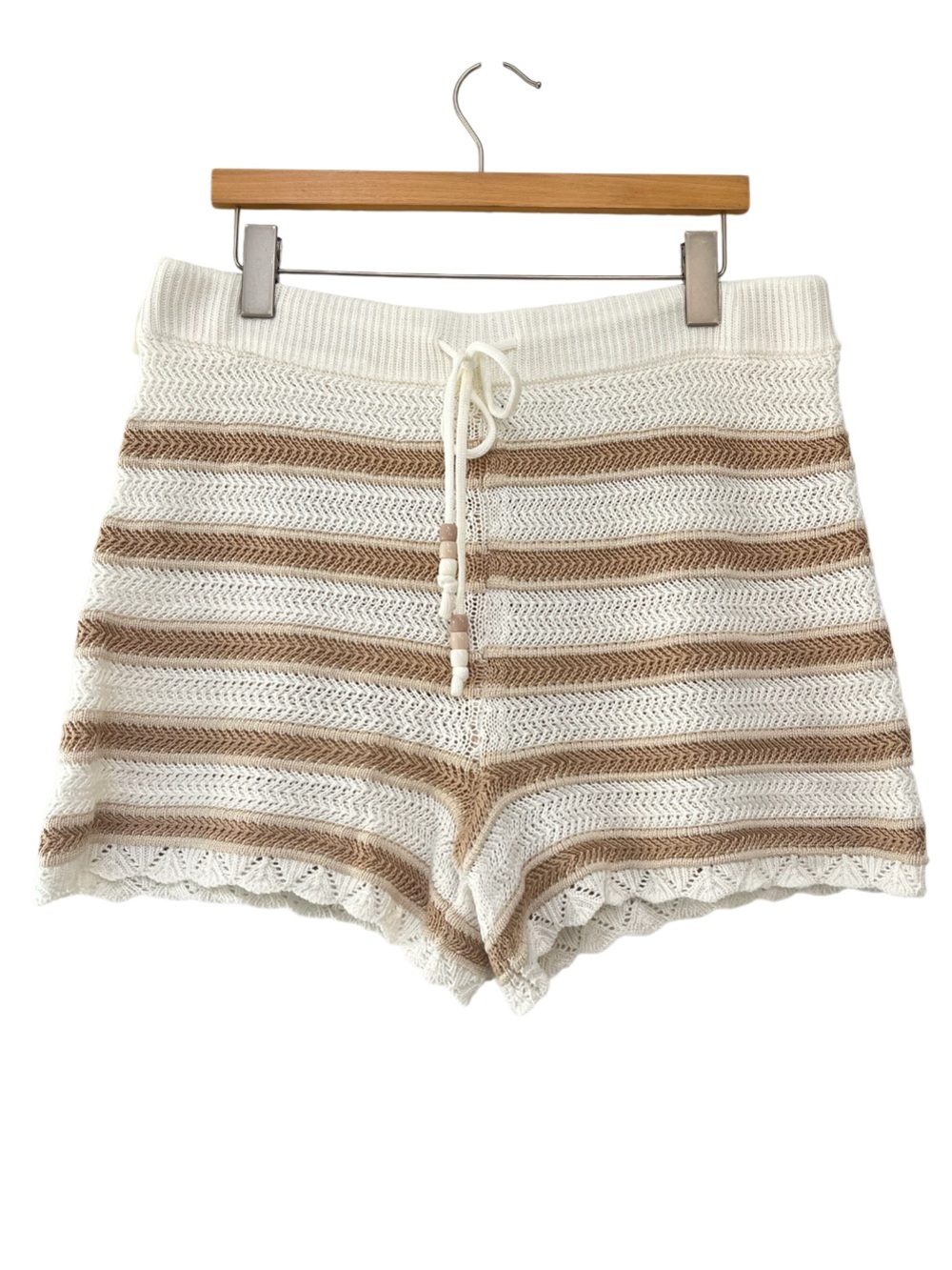 Madden NYC Crochet Knit Scalloped Hem Stripe Shorts XXL NWT - Picture 3 of 9